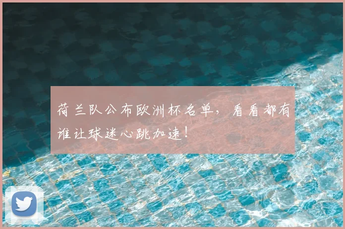 荷兰队公布欧洲杯名单,看看都有谁让球迷心跳加速!